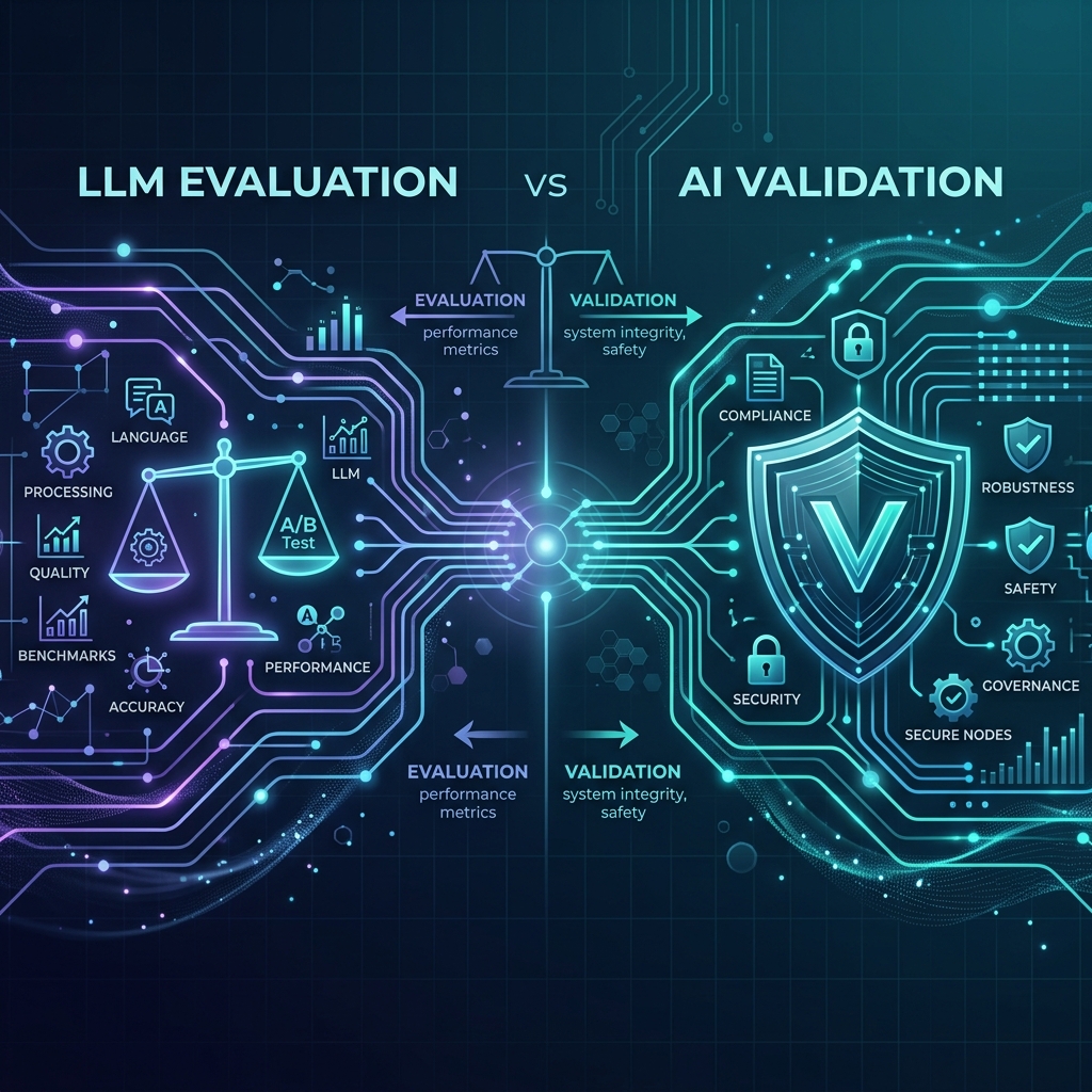 LLM Evaluation vs AI Validation: What Enterprises Miss